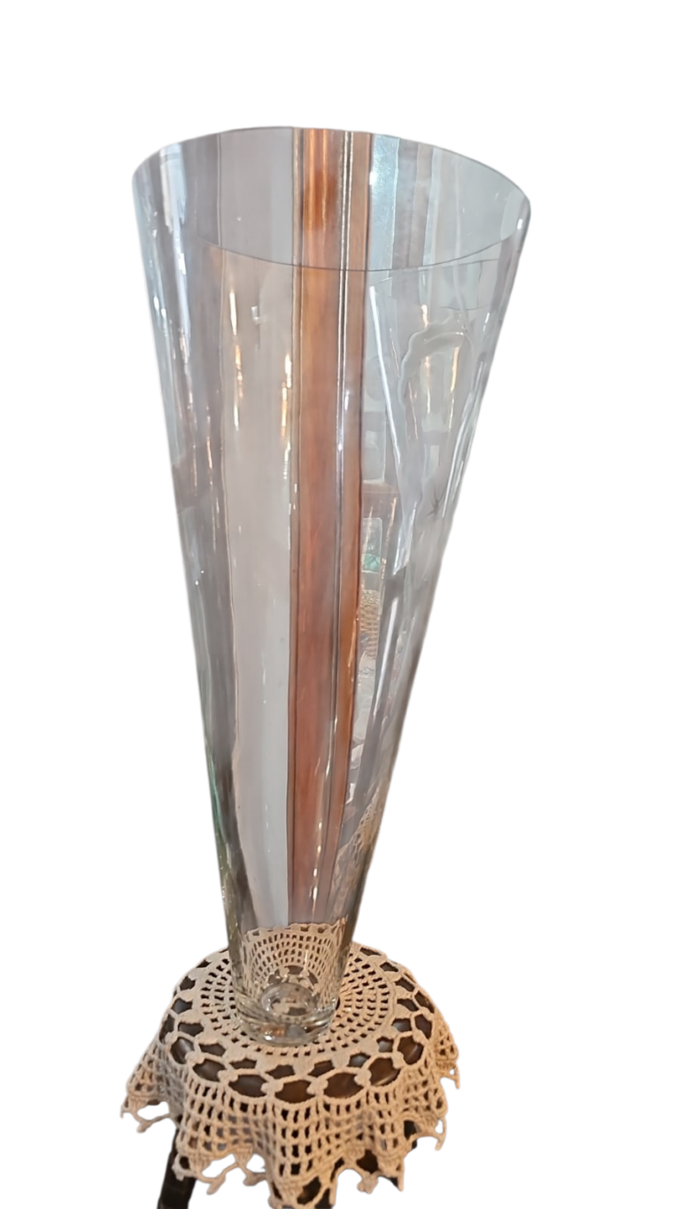 Enorme floreira de vidro/cristal, impecável