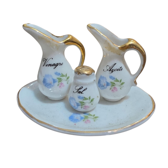 Mini Galheteiro de porcelana
