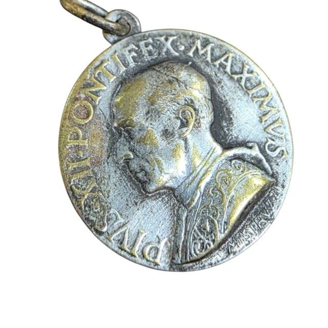 Antigo pingente italiano do Papa Pio XII