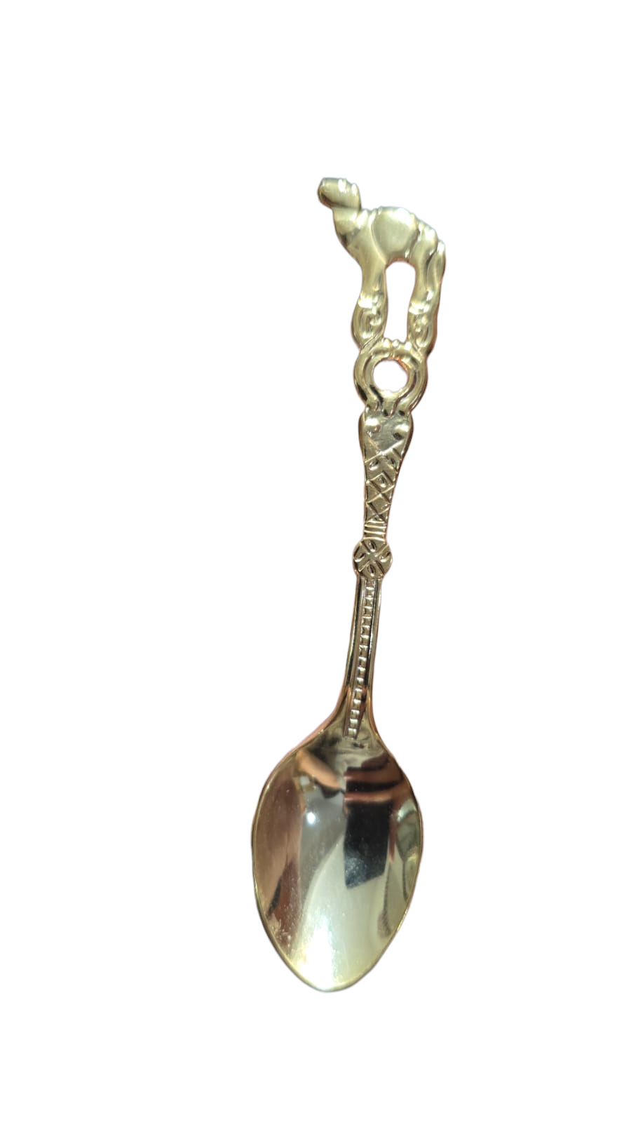 Elegantes colheres em dourado metal com tema de Dubai. (valor unitário)