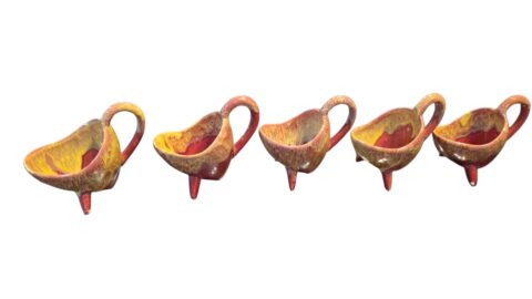 Conjunto de potes de sobremesa de louça