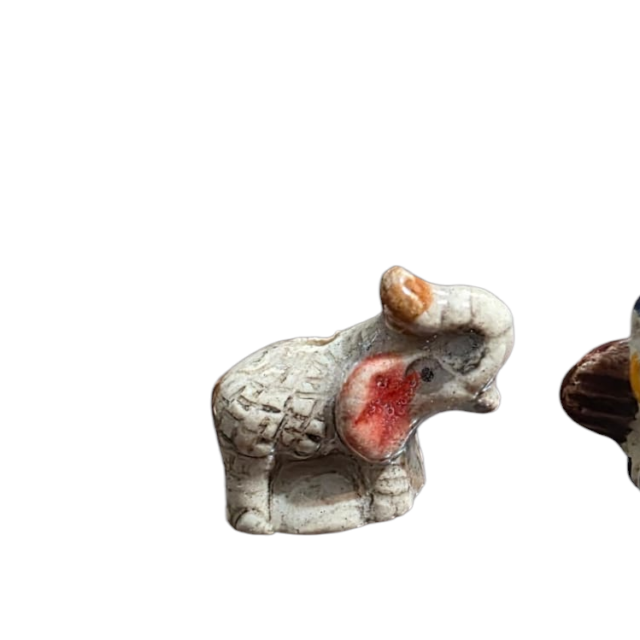 Par de minúsculo miniaturas incensários de animais