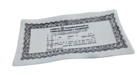 Antigo porta cartões de porcelana D. Pedro II, impecável