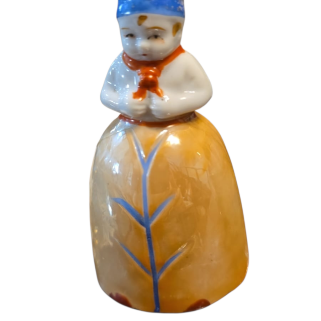Sino sem badalo, porcelana antiga pintada a mão