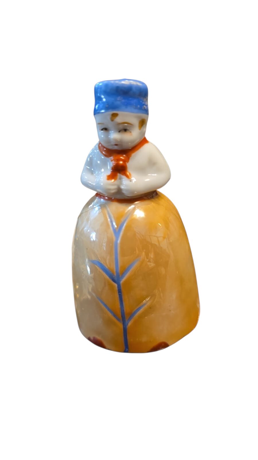 Sino sem badalo, porcelana antiga pintada a mão