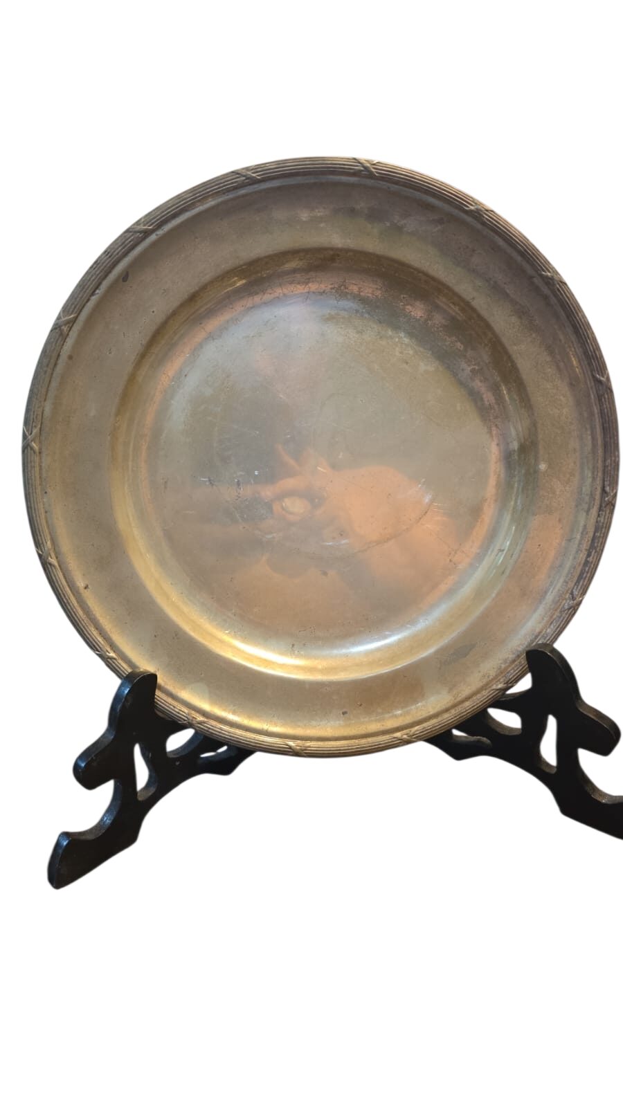 Antiga salva espessurada a prata
