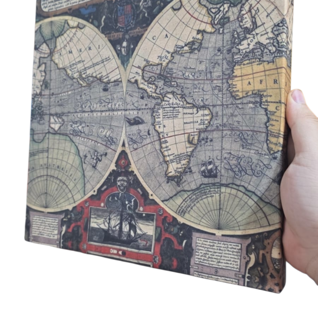 Decoração de parede, ilustração em tecido, mapas antigos
