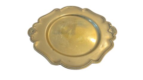 Elegante porta garrafa em dourado metal