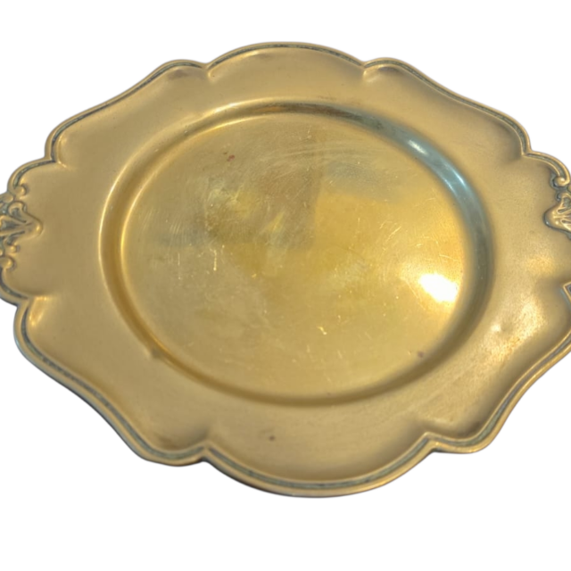Elegante porta garrafa em dourado metal