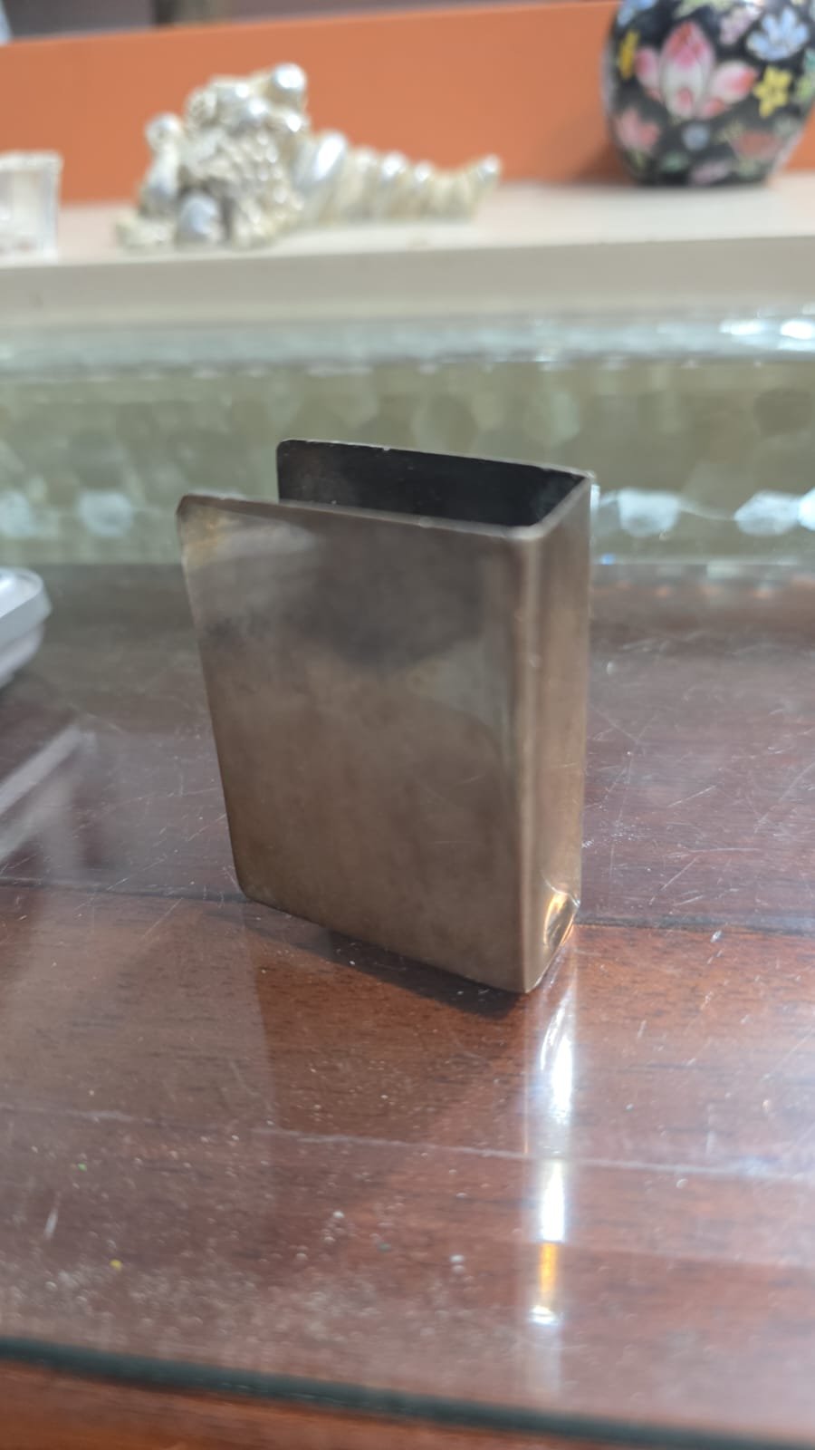 Antigo porta caixa de fósforos em prata de lei contrastada, ourives Corrêa - Imagem 2
