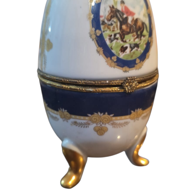 Grande ovo potiche de porcelana, arte britânica