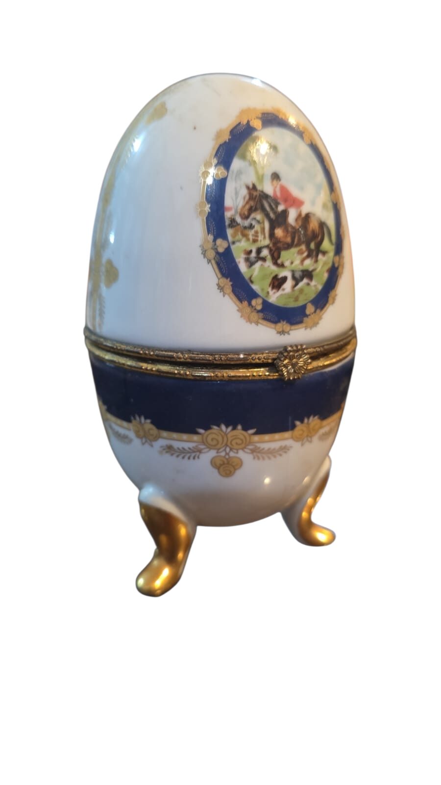 Grande ovo potiche de porcelana, arte britânica
