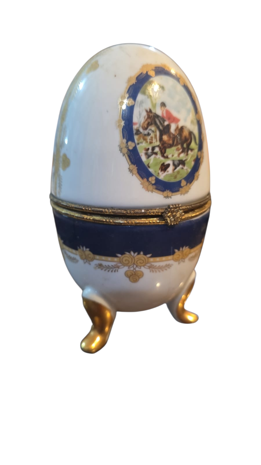 Grande ovo potiche de porcelana, arte britânica