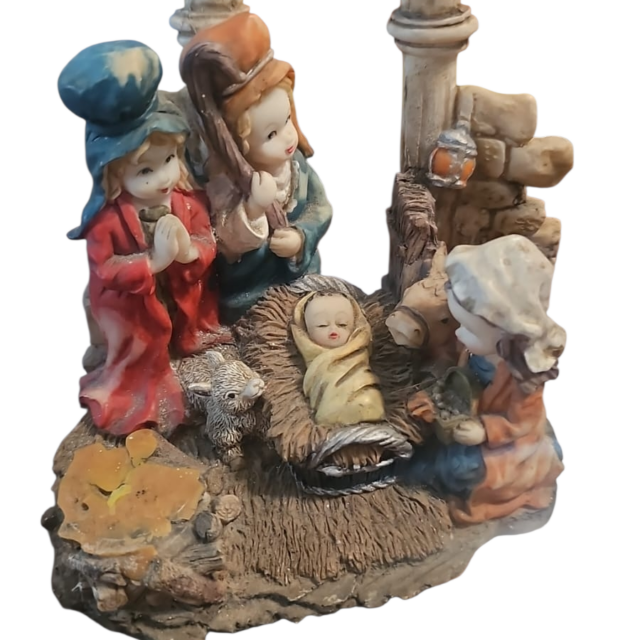 Belo presépio infantil de resina