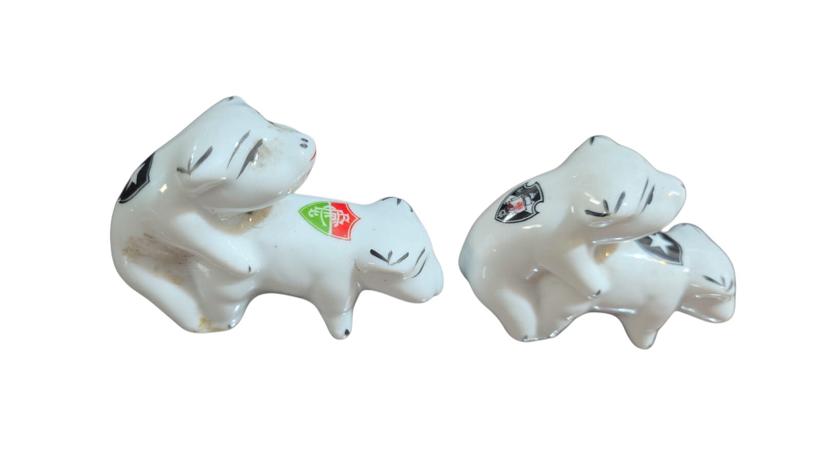 Par de porcelanas antigas de times