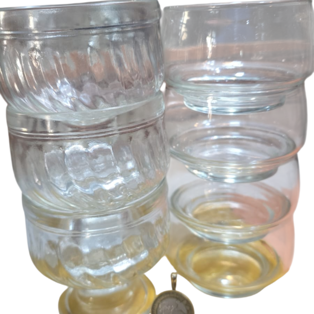 Conjunto de potes de sobremesa de vidro