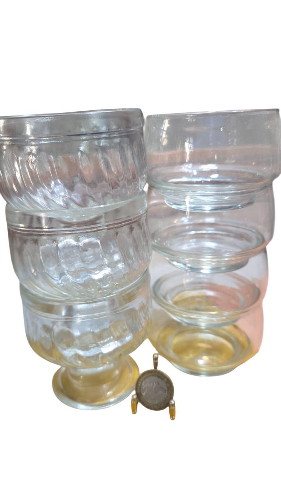 Conjunto de potes de sobremesa de vidro