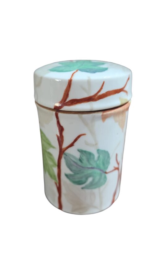 Pote de porcelana pintado a mão, década de 50