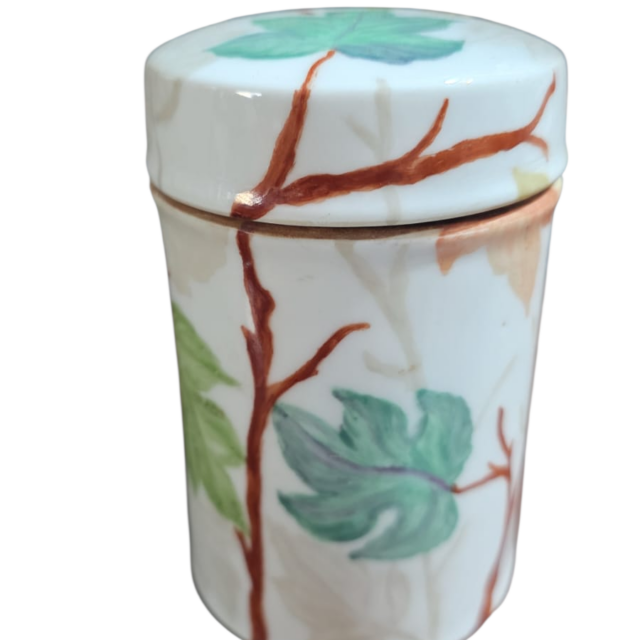 Pote de porcelana pintado a mão, década de 50