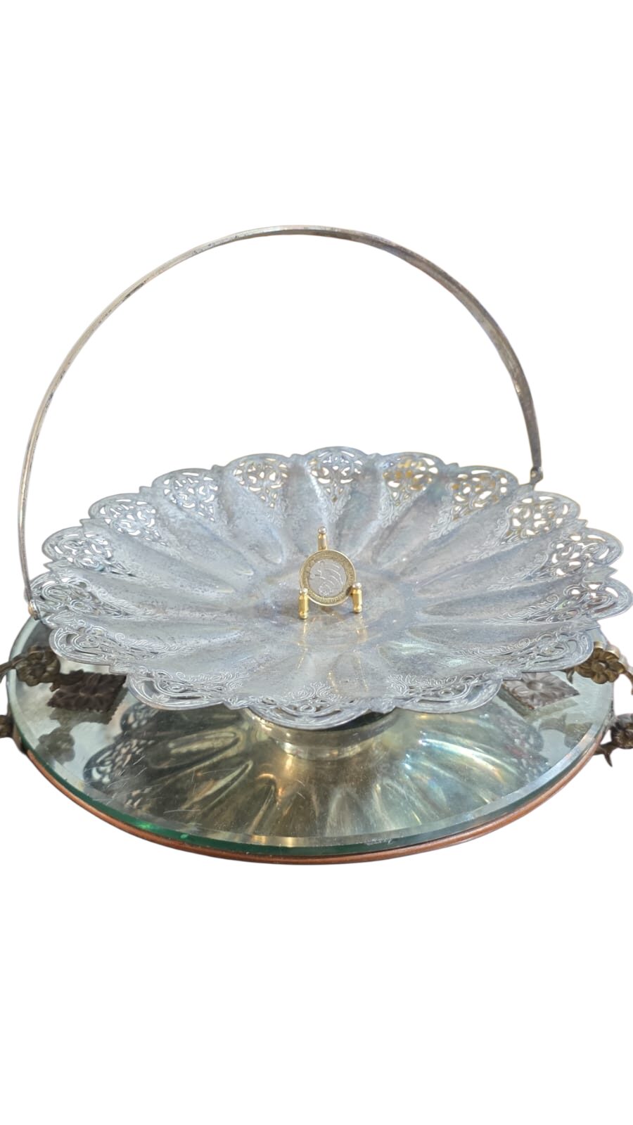 Elegante fruteira espessurada a prata
