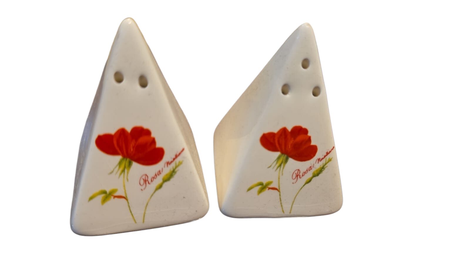 Par saleiro e pimenteiro de porcelana