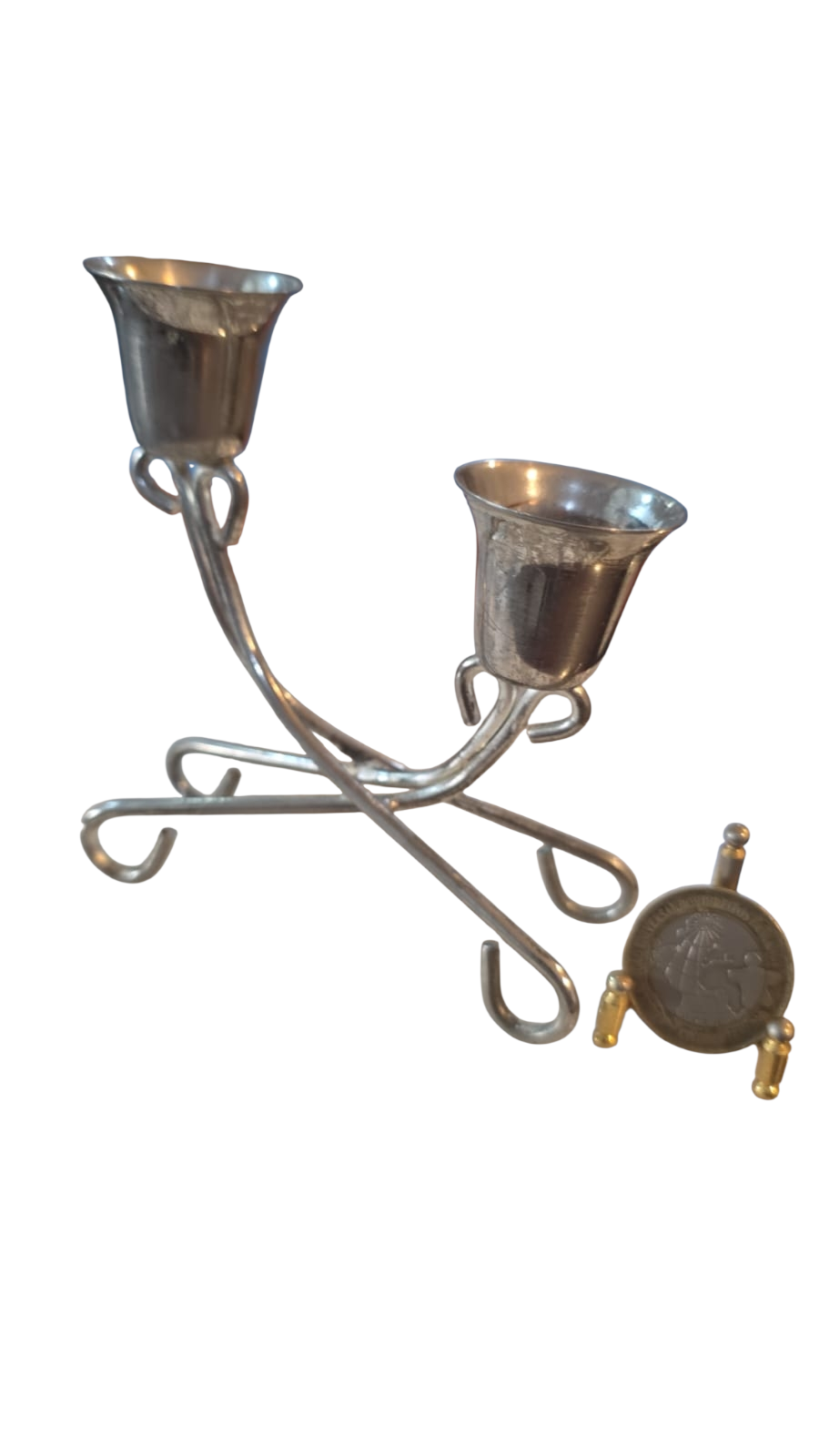 Elegante candelabro de duas velas