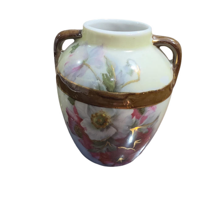Ânfora de porcelana, motivos florais