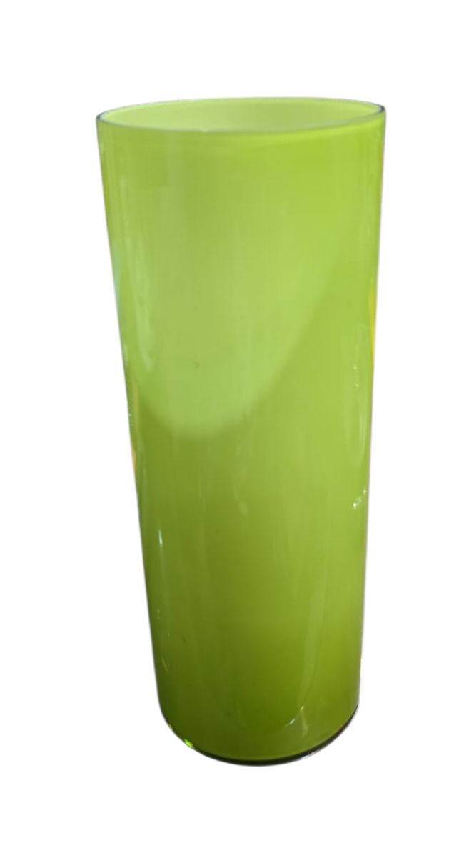Elegante vaso cilíndrico de vidro