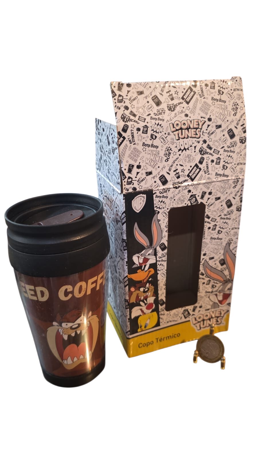 Copo de café ainda na caixa, original Looney Tunes, Taz