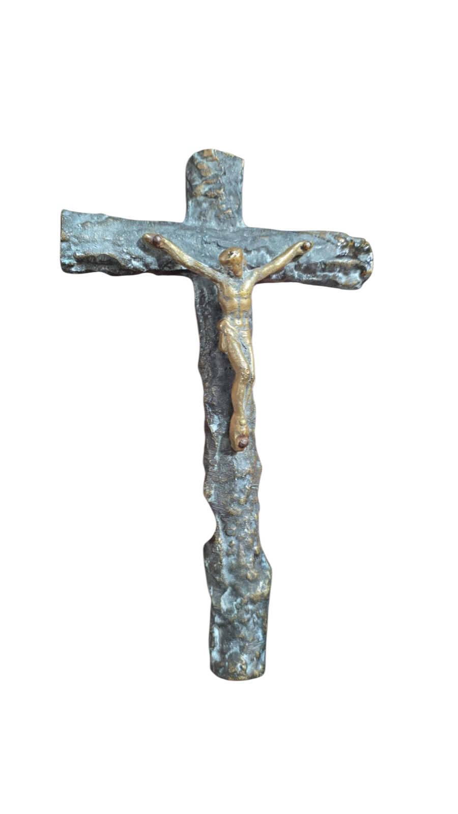 Antigo e raro crucifixo de bronze, pesado, top. Cód: i1023