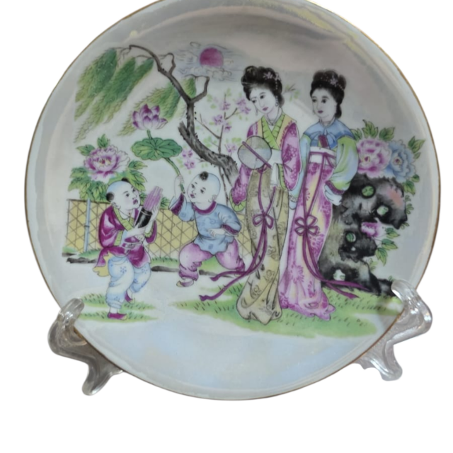 Porcelana oriental, bela arte, com adereço de pendurar