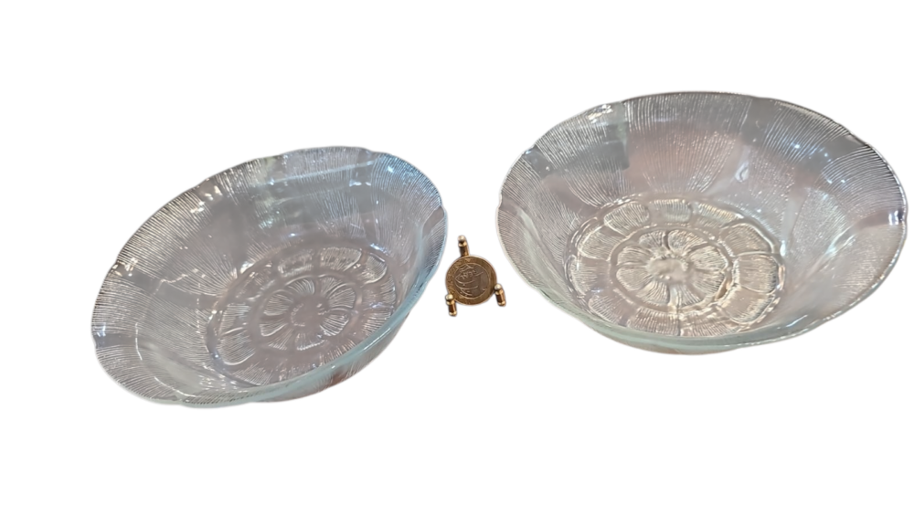 Bowls de vidro ornamentado com bela arte de flores