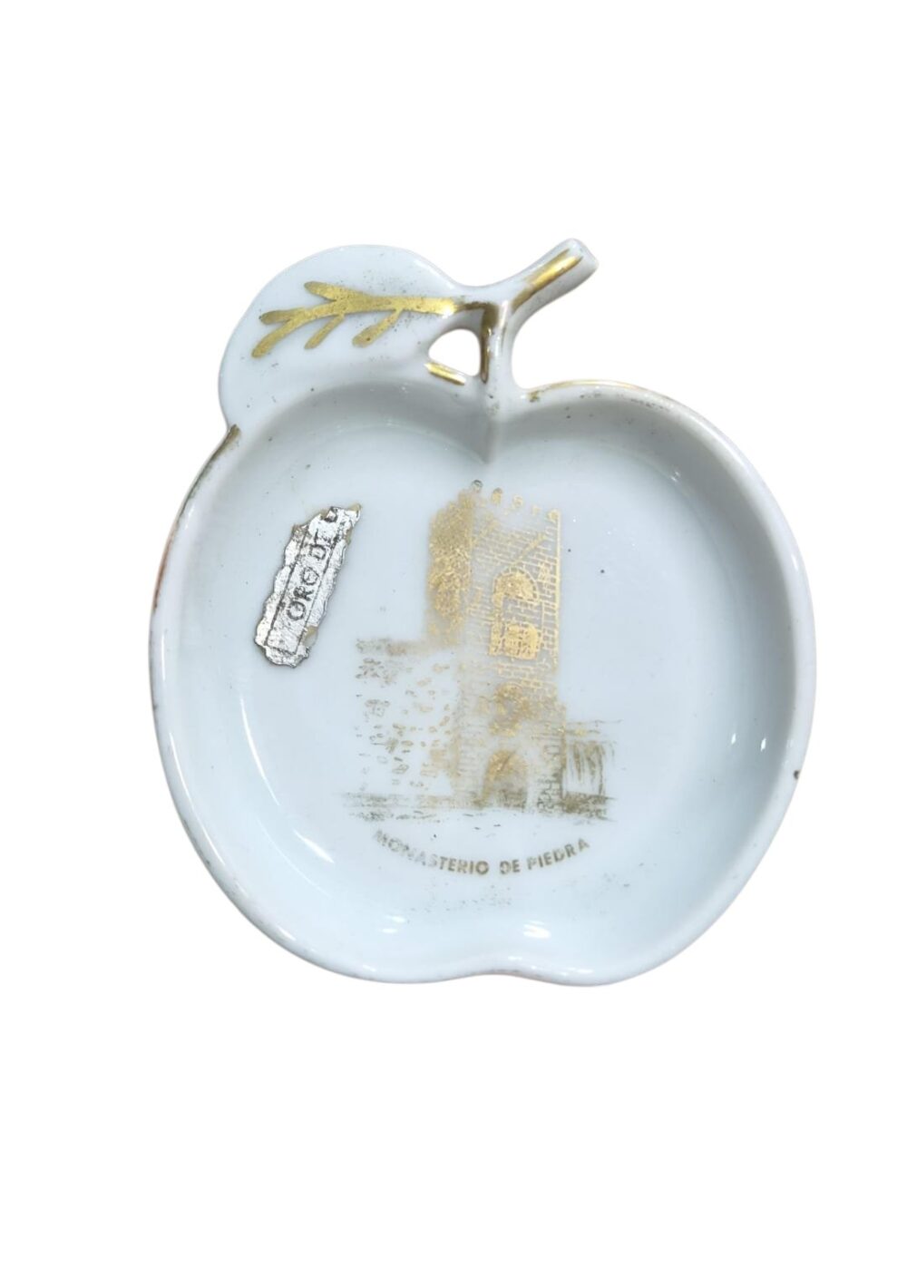 Antigo Souvenir em porcelana com filetes de ouro