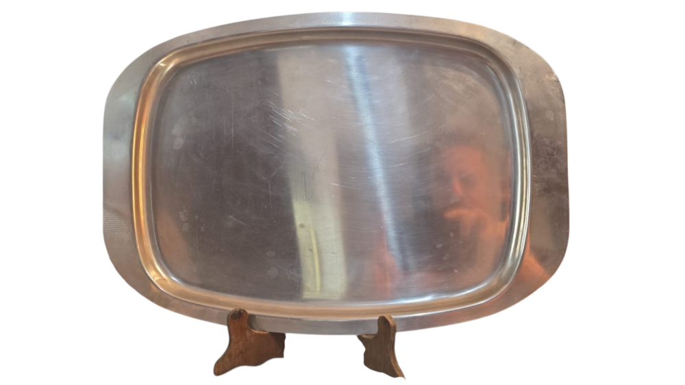 Antiga travessa inox, grande