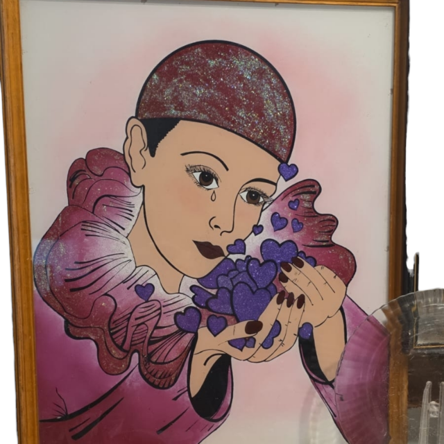 Grande e belo quadro pintado a mão