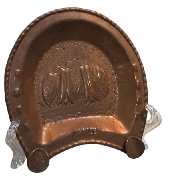 Cinzeiro decorativo chileno em cobre