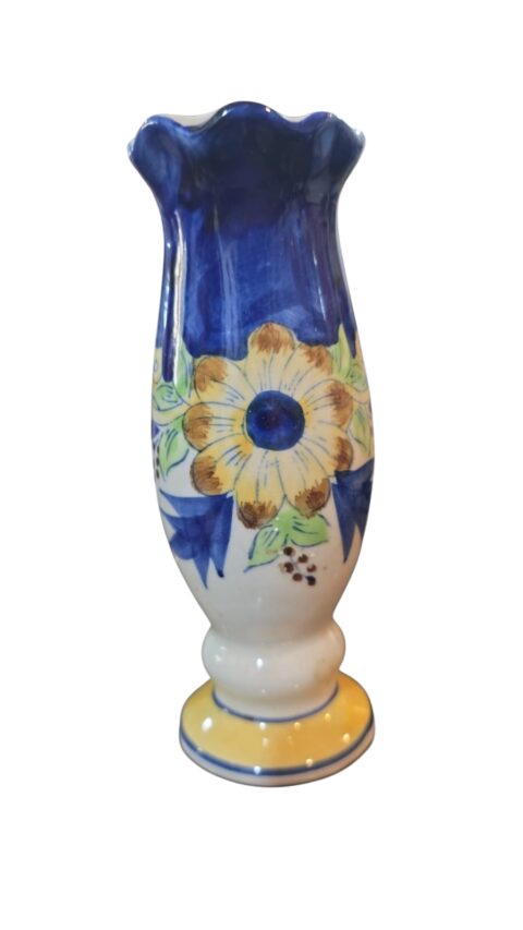 Vaso de louça pintado a mão