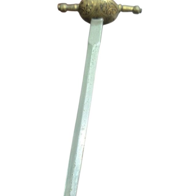 Espada miniatura espanhola de Toledo, com arte damasquinada