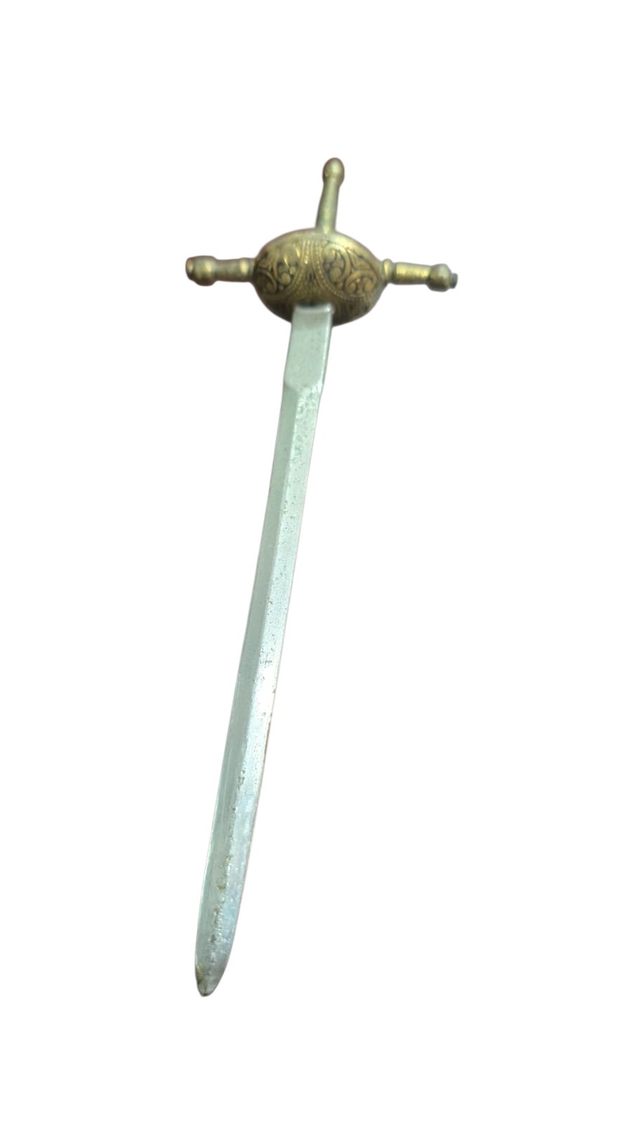 Espada miniatura espanhola de Toledo, com arte damasquinada