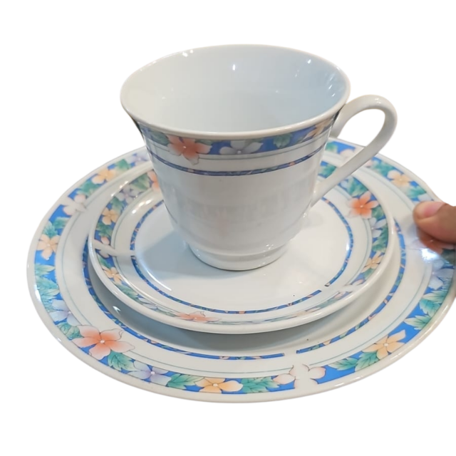 Conjunto de chá com prato de sobremesa, porcelana chinesa