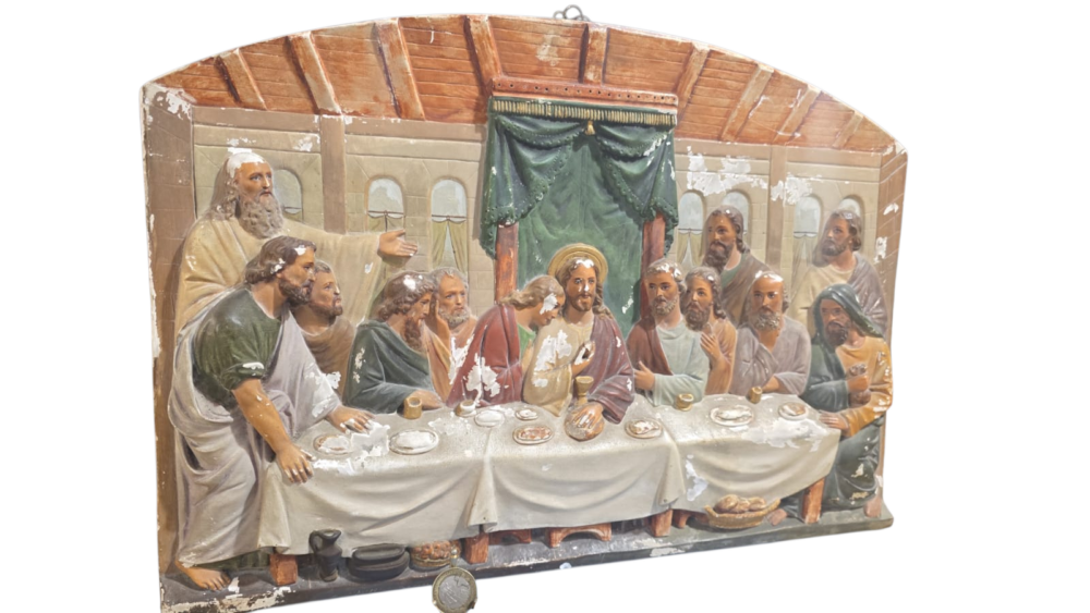 Antiga Santa Ceia em estuque