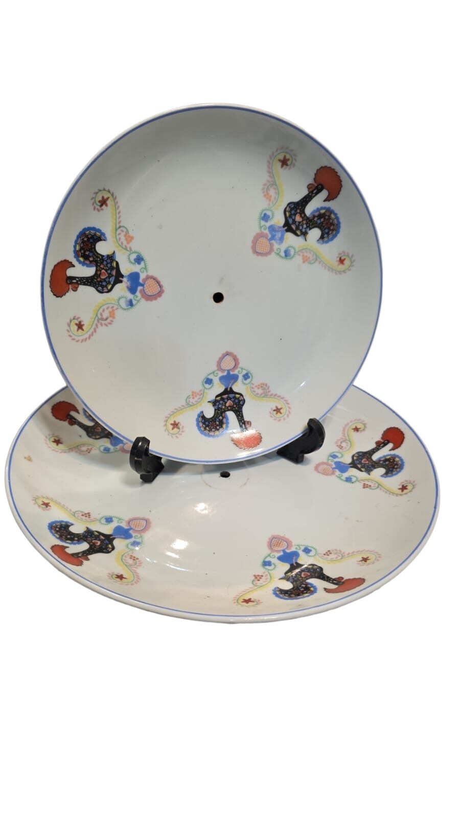 Par de porcelanas portugueses Galo de Barcelos