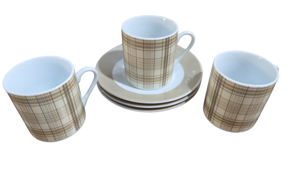 Trio de xícaras de café porcelana chinesa