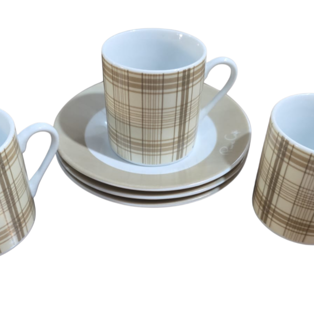 Trio de xícaras de café porcelana chinesa