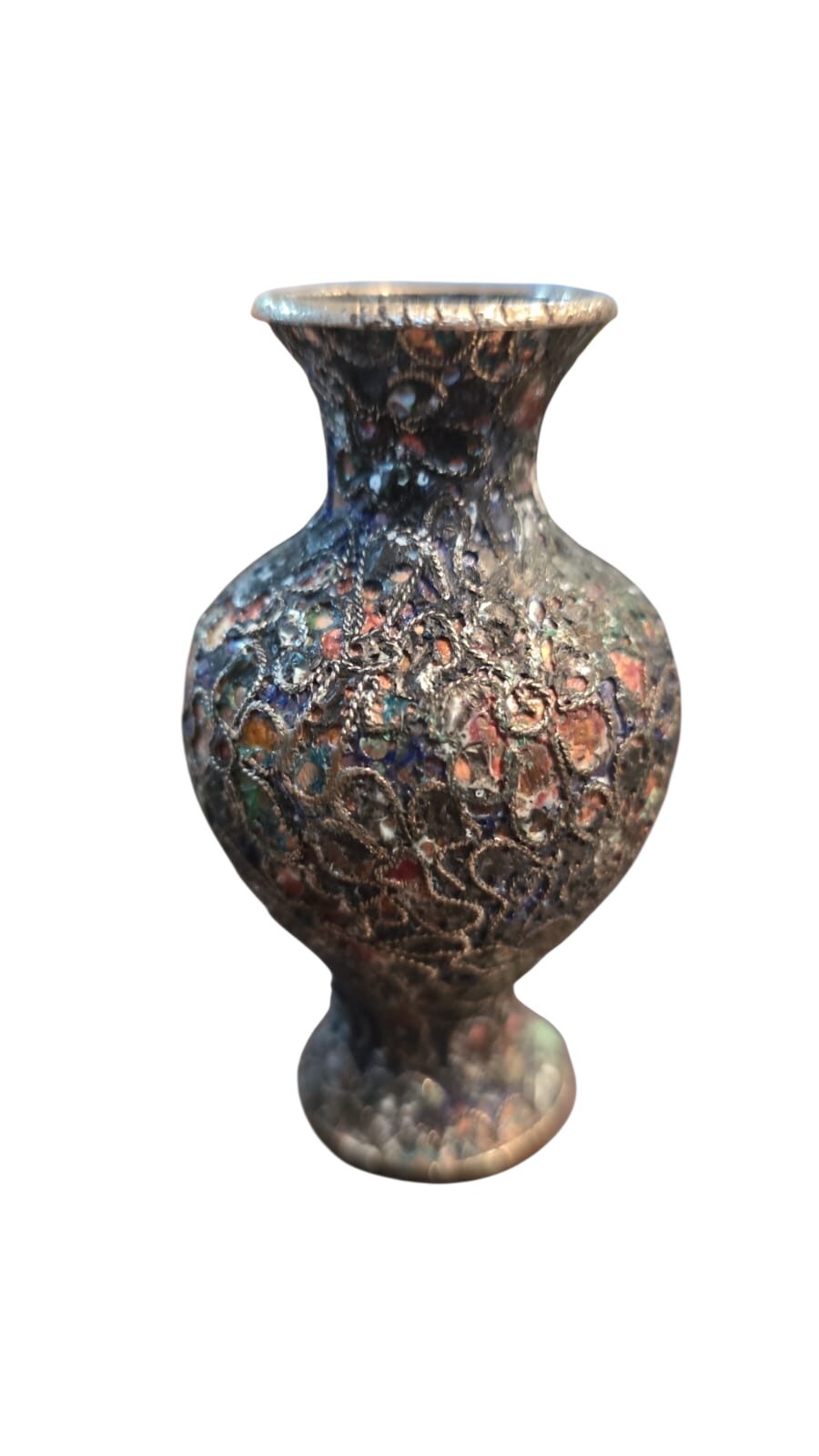 Antigo e raro vaso de cloisonné filigranado