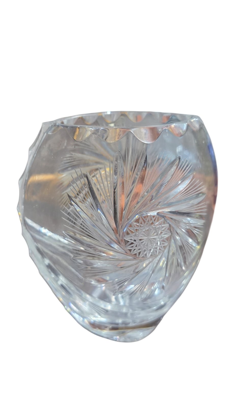 Elegante floreira em Double Cristal europeu