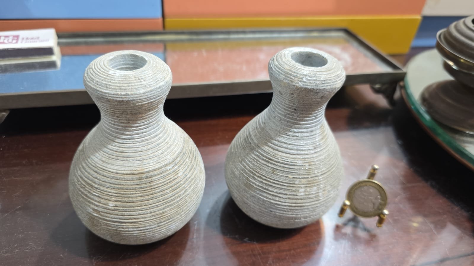 Par de castiçais de pedra - Imagem 2