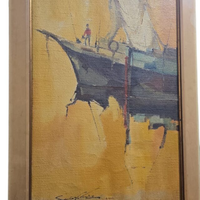 Belíssimo e enorme quadro assinado de Sansão Pereira (1919-2014)