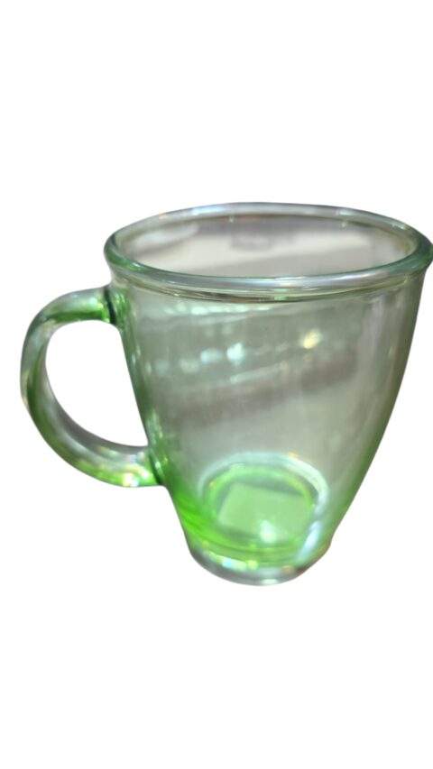 Elegante caneca verde de vidro