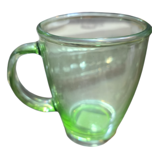 Elegante caneca verde de vidro